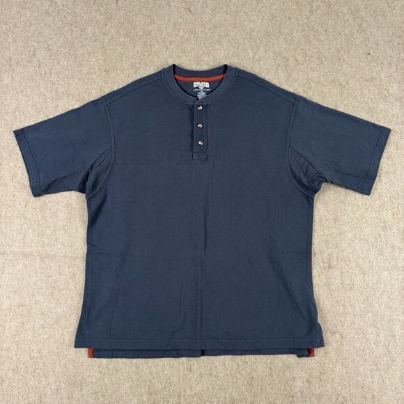 Duluth Trading‎ Shirt Mens XL Blue Henley Casual Short Sleeve Workwear Top - Picture 1 of 8